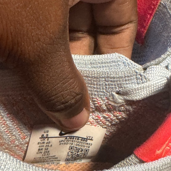 Nike Women's Air VaporMax Flyknit 3 Running Shoes Blue Orange AJ6910-400 - Picture 7 of 12